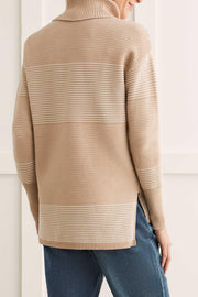 Click image to zoom
T-NECK HIGH LOW SWEATER W/ SIDE SLITS - Janet's Fashions