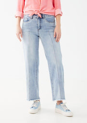 Olivia Pintuck Wide Ankle Denim - Janet's Fashions